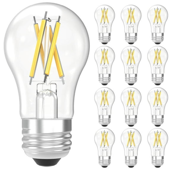 Sunco 12 Pack LED Light Bulbs A15, 7W=60W, 2700K Soft White, 800 LM, Dimmable Decorative Edison Vintage Bulbs, Indoor Outdoor, E26 Medium Base