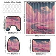 thumbnail image 4 of 4-Piece Bathroom Set with Waterproof Shower Curtain with Non-Slip Bath Mat, U-Shaped Mat & Toilet Lid Cover A Pink Landscape, 4 of 8