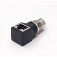 thumbnail image 1 of HELIAHO M12 to RJ45 Bulkhead Adapter Waterproof M12 A Code 4 Pin Female to RJ45 Jack Right Angle Black CJ911-84645, 1 of 7