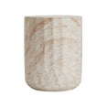 thumbnail image 3 of Outdoor Dining Table Outdoor/Indoor Lightweight Concrete Side Table,Cylinder Travertine Finish Accent Table,Patio Table, 3 of 9