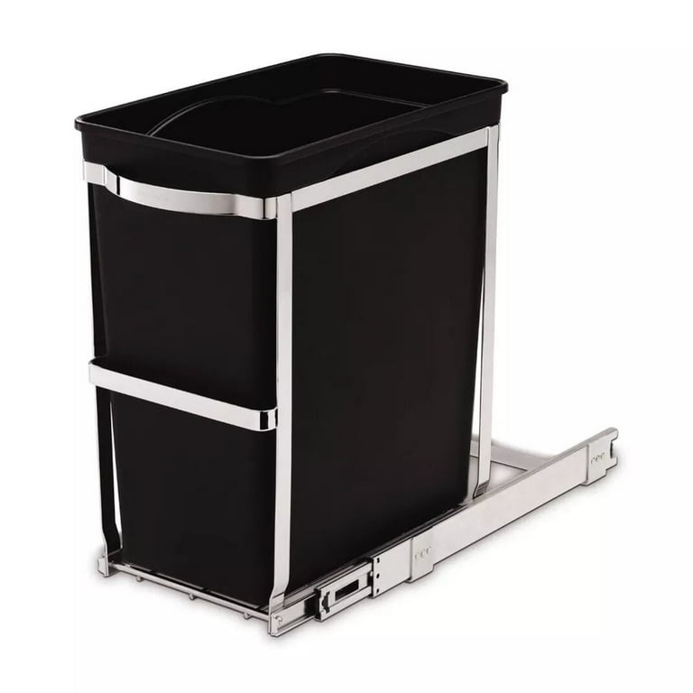 simplehuman 30L / 8G Under Counter Pull-Out Trash Can, Steel Frame
