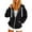 A-Black64, variant on XIAOCHA Womens Hoodies White Drawstrings Zip Up Hooded Jacket Loose Fit Long Sleeve Kangaroo Pocket Solid Color Streetwear Coat Black