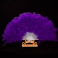 thumbnail image 4 of Kayannuo Christmas Decorations Christmas Wedding Showgirl Dance Elegant Large Feather Folding Hand Fan Decor Decal Purple Christmas Ornaments, 4 of 5
