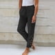 thumbnail image 1 of WILLBEST Pantalones Casuales para Mujer: Pantalones Holgados de Lino de Color Liso con Cintura Elástica para Un Estilo Sencillo y Cómodo. Mediana, 1 of 4