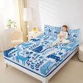 thumbnail image 3 of Homewish Cartoon Pet Cat Bed Sheets,Dreamy Floral Plant Full Size Sheets,Blue,4-Piece,1 Flat Sheet, 1 Fitted Sheet and 2 Pillowcases, 3 of 6
