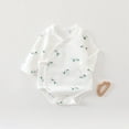 thumbnail image 2 of RUTAYY Boys Girls Jumpsuit Summer Thin Flatskin Triangular Crawling Suit Babies Simple Elegant Onesie, Green, 0-2 Months, 2 of 3