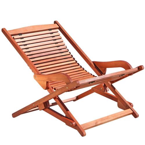 BaytoCare Malibu Outdoor Wood Folding Lounge - Walmart.com