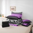 thumbnail image 6 of jejeloiu Geometric Polka Dots 7pcs Bedding Comforter Set,Purple Bohemian Flowers Queen Bedding Sets For Adults Reversible, 6 of 8