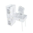thumbnail image 3 of Dressing Table with LED Mirror & Storage – White Makeup Desk Features 3 Drawers, 2 Open Shelves, 3 of 9