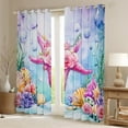 thumbnail image 2 of Erosebridal Teen Flower Starfish Curtains for Living Room,Cartoon Sealife 30%-50% Blackout Curtains Set of 2 (38x45),Marine Room Decorative, 2 of 6