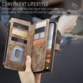 thumbnail image 5 of ELEHOLD for Samsung Galaxy S24 FE Case for Men Women Wallet Case, Premium Leather Shockproof Purse Case with Credit Card Slots Zipper Pocket Anti-Loss Wriststrap Samsung Galaxy S24 FE,Brown, 5 of 6