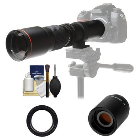 - Vivitar 500mm f/8.0 Telephoto Lens with 2x Teleconverter (=1000mm) + Kit for Canon EOS 6D, 70D, 7D, 5DS, 5D Mark II III, Rebel T5, T5i, T6i, T6s, SL1 Camera