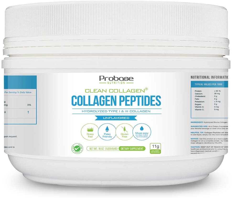 Probase Nutrition Collagen Peptides Powder (Type I, III) for Skin Hair Nail Joint Hydrolyzed