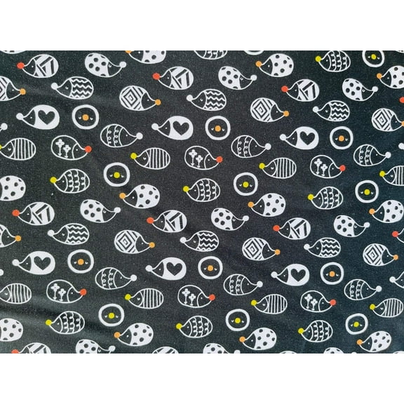 Neko No Yume - Nezume - Porcupine Hedgehog Charcoal Fabric - Cotton and Steel
