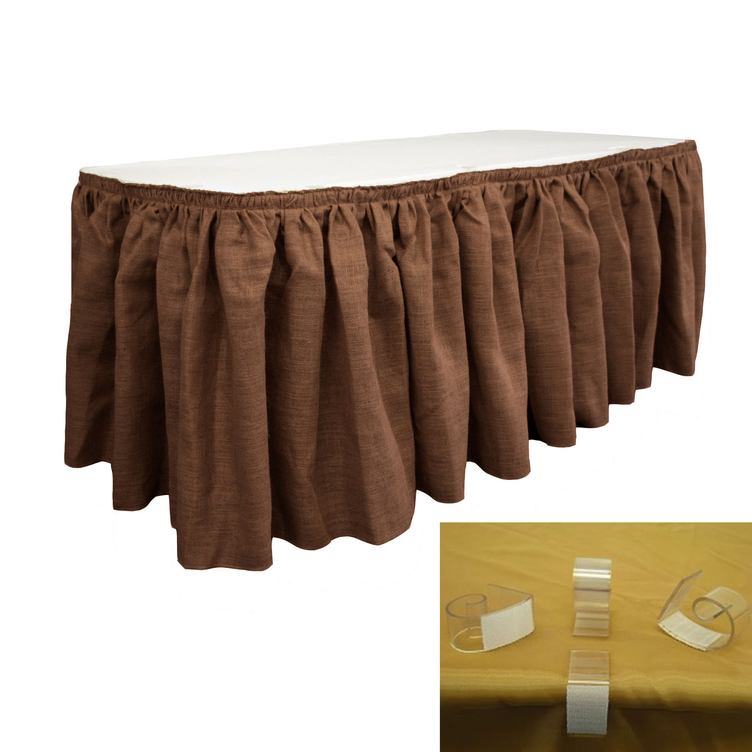 Burlap Table Skirt 30 Foot By 29 Inch With 20 L Clips