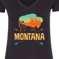 thumbnail image 4 of Inktastic Montana Buffalo Silhouette Women's V-Neck T-Shirt, 4 of 5