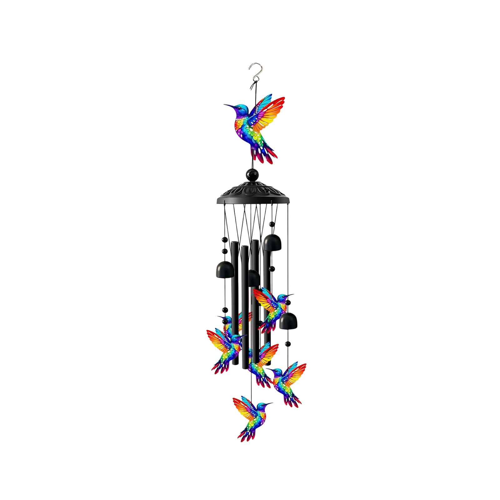 Tikeitoo Butterfly Wind Chimes for Outdoors – Black Metal Butterfly Wind Chimes, Memorial & Birthday Gifts for Mom, Grandma, Women & Men, Durable Garden Yard Decor