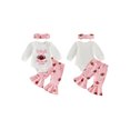 thumbnail image 2 of RUINIXCW Baby Girl Cute Football Fan Outfit Set White Bodysuit with Ball  Pink Ruffle Flare Pants + Headband, 2 of 8