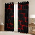 thumbnail image 2 of Feelyou Pixel Grid Miners Curtains Pack of 2 (42x84 Each), Video Games Plaid Lattice Curtains Blackout, Modern Honeycomb Abstract Bedroom Curtains, Blackout Curtains Room Decor, 2 of 6