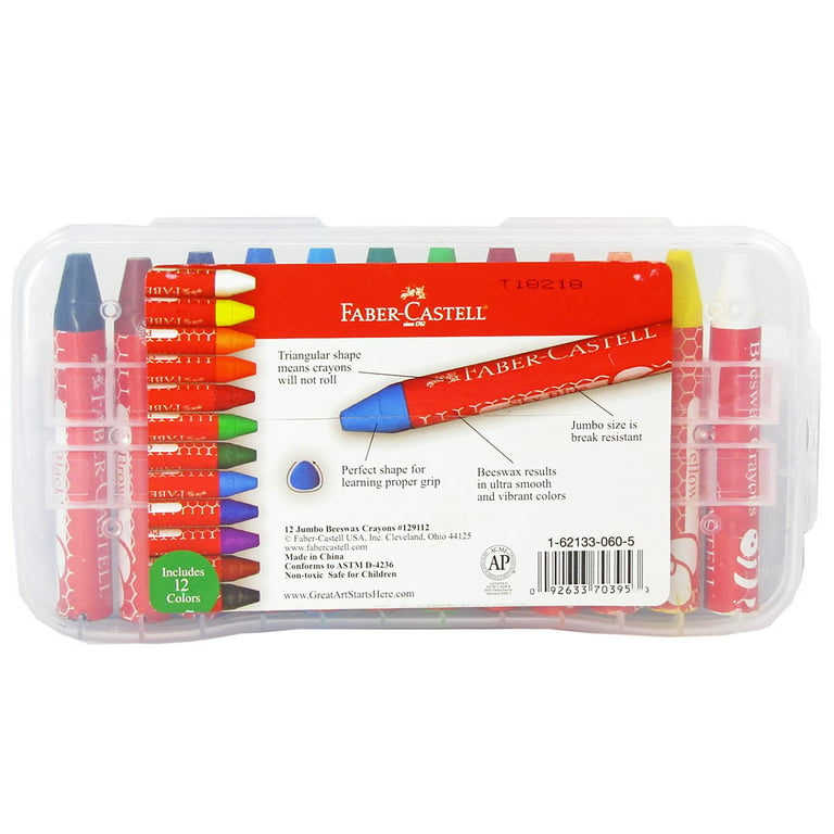 Jovi Triwax Triangular Crayons; Classroom Pack of 72 (6 Each of 12 Colors)  plus 2 sharpeners