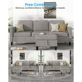 thumbnail image 3 of Juicyme 76" Sectional Sofa with Movable Storage Ottoman, Small L-Shaped Sectional Couches for Living Room/Small Space, Light Grey, 3 of 7