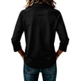 thumbnail image 6 of Satingcolo Polo Shirts 3/4 Sleeve for Women Button Down Athletic Golf Tennis Shirts Summer Business Casual Work Tops,Black 3XL, 6 of 6