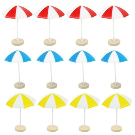 

Miniature Beach Umbrella 12pcs Miniature Sun Umbrella Beach Umbrella Micro Landscape Bonsai Doll House DIY Decors
