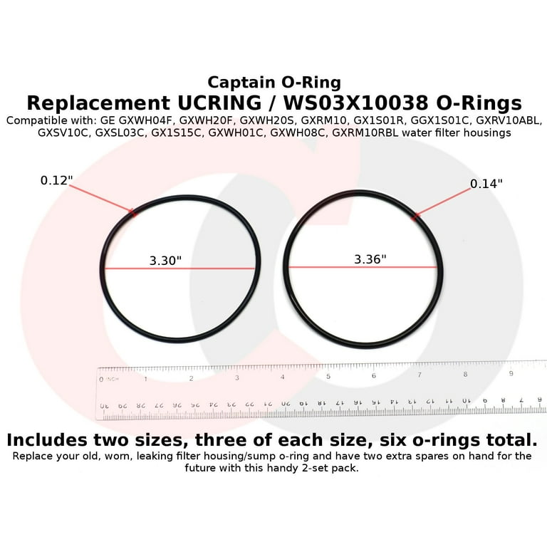 GE 3-Pack KWGE25RG O-Ring Seal for Water Filters GXWH04F