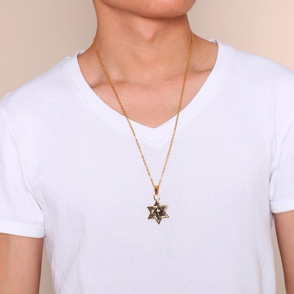 Men Stainless Steel Cross Necklaces 