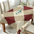 thumbnail image 5 of 60x108 Inch Tablecloth Polyester Square Tablecloth for Home Kitchen Dinner Decor Red and Beige Checkered, 5 of 9