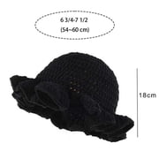 Povozer Crochet Bucket Hat Women Trendy Knit Floppy Cap Cute Boho Handmade Beanies Outdoor Boho Travel Fishing Hat Black