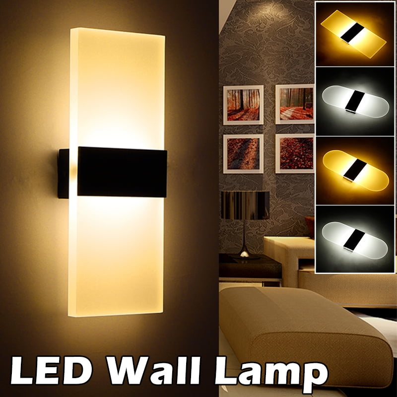 New Modern LED Wall Sconce Glass Wood Lamp Lights Hallway Corridor Bedroom Light 