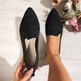 thumbnail image 2 of Shrysg Women's Pointed Toe Mesh Flats Casual Breathable Knit Ballet Flats Breathable Lightweight Dressy Slip On Shoes for Work Office Black, 2 of 9