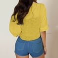 thumbnail image 4 of FNFYFH Womens Half Sleeve Shrug Sheer Mesh Bolero Tie Front Cropped Cardigan, 4 of 10