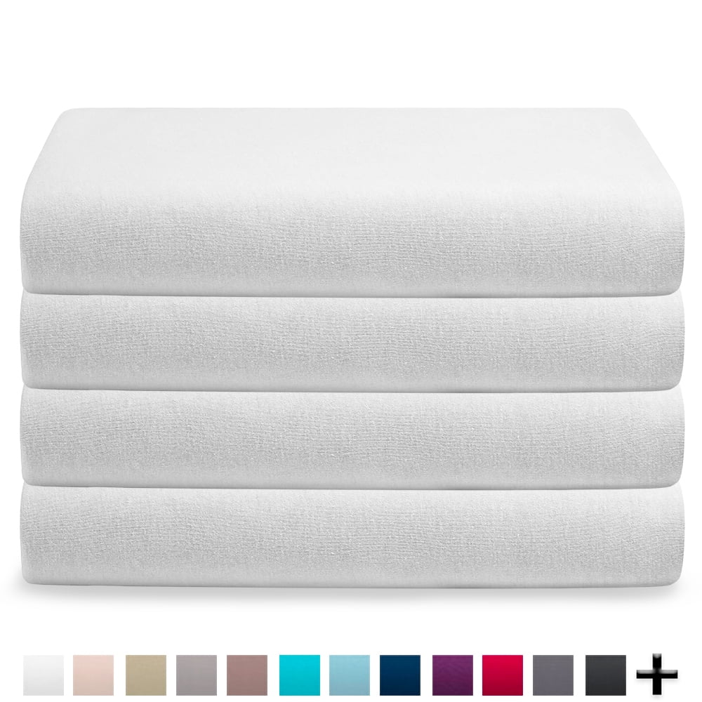 Deep Pocket Twin, White Bare Home Fitted 100/% Cotton Ultra Soft Jersey Bottom Sheet Breathable