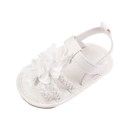 

Clearance Sales Toddler Shoes Baby Girls Cute Fashion Rhinestones Weave Hollow Out Bow Non-slip Soft Bottom Sandals White 13