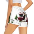 thumbnail image 4 of Picia Vintage Buffalo Plaid Christmas Camper Pattern Women's 2 in 1 Athletic Running Shorts High Waisted Workout Casual Gym Sweat Shorts with Comfy Liner Zipper Pockets-Small, 4 of 9