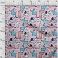 thumbnail image 3 of oneOone Silk Tabby Rose Pink Fabric Dog Cartoon Craft Projects Decor Fabric Printed By The Yard 42 Inch Wide-MC, 3 of 5