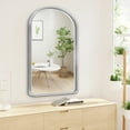 thumbnail image 6 of Aluminum Alloy Wall Mount Arched Deep Mirror Hanging Mirror Wall Mirror Rounded Corner Silver 40"x30", 6 of 7