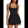 thumbnail image 1 of Vestido Deportivo Plisado Fluido de Tenis para Mujer, Minivestido de Golf de Verano Sin Mangas y Sin Espalda. Noche Oscura M, 1 of 7