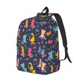 thumbnail image 2 of Balery Cartoon Dinosaur Vintage Canvas Backpack for Men and Women - Large Capacity, Durable Travel Laptop Bag for School, Work, Hiking, and Outdoor Activities, 2 of 7