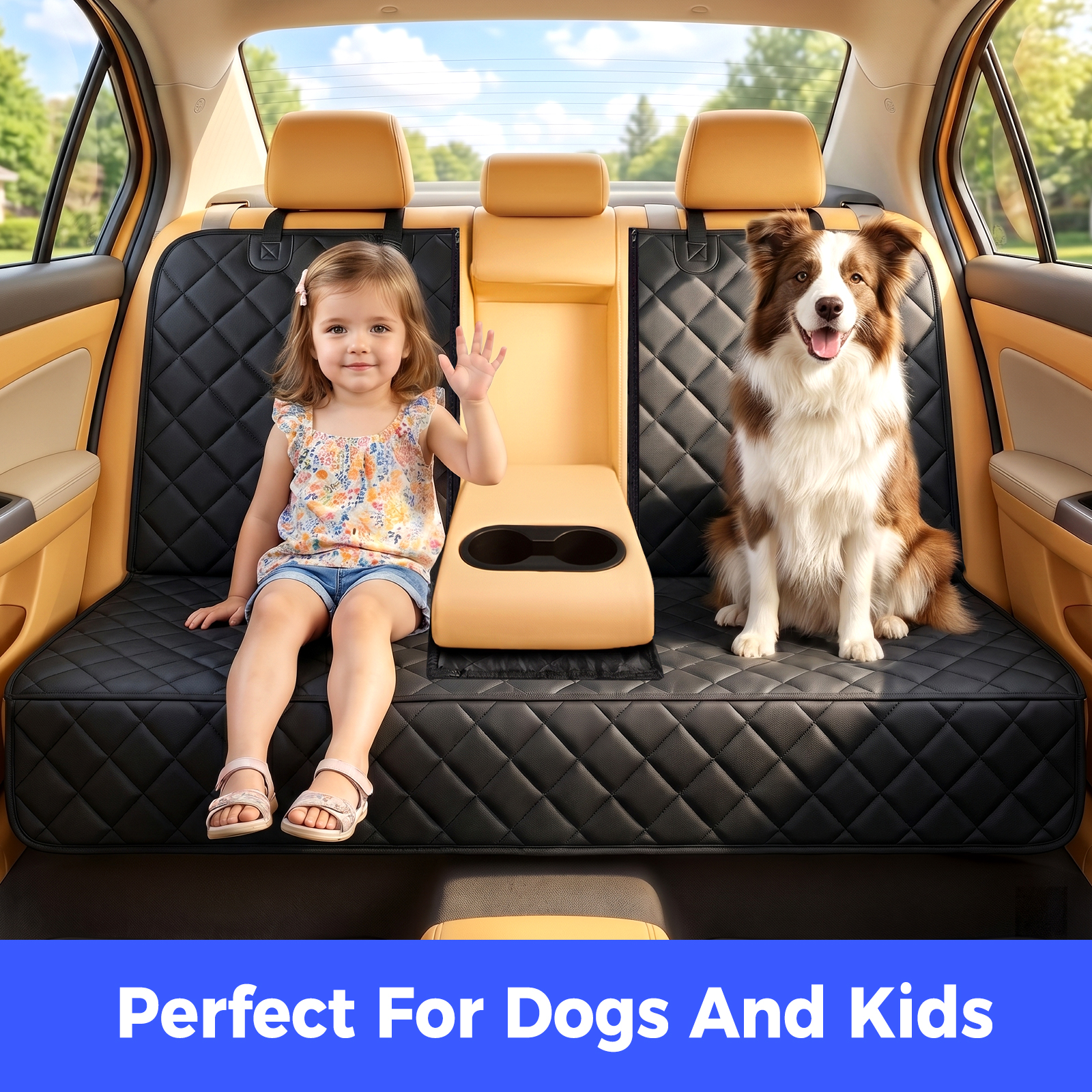 Cornmi Dog Car Seat Cover, Waterproof Back Seat Protector, Black photo 7