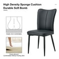 thumbnail image 5 of Modern Black PU Chairs (Set of 4), Vertical Smooth Line Backrest, for Kitchen, Living Room, 5 of 9