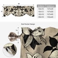 thumbnail image 6 of Black Floral Tie Up Valance Curtains for Windows, Kitchen Curtains Window Treatments, Vintage Khaki Floral Retrp Plant Leaf Short Window Shades Valances for Bedroom Bathroom Cafe 42"x12", 6 of 8