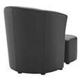 thumbnail image 4 of Hawthorne Collections Faux Leather Accent Chair with Ottoman in Black, 4 of 5