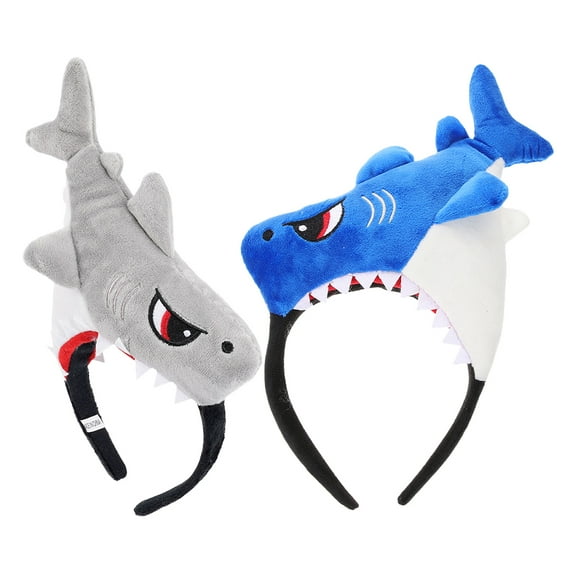 Clispeed 2pcs Shark Headband Funny Plush Headband Decorative Children Parties Women