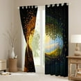 thumbnail image 3 of Manfei Gold Life Tree Curtains Pack of 2 (42x84 Each), Mystic Bohemian Plant Botanical Curtains Blackout, Teen Kid Child Adult Bedroom Curtains, Window Curtains Room Decor, 3 of 6