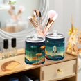 thumbnail image 6 of 2 Pack Qtip Holder Dispenser Rocket Planets Firmament Clear Plastic Storage Apothecary Jars for Cotton Swabs Balls Pads Floss, 6 of 7