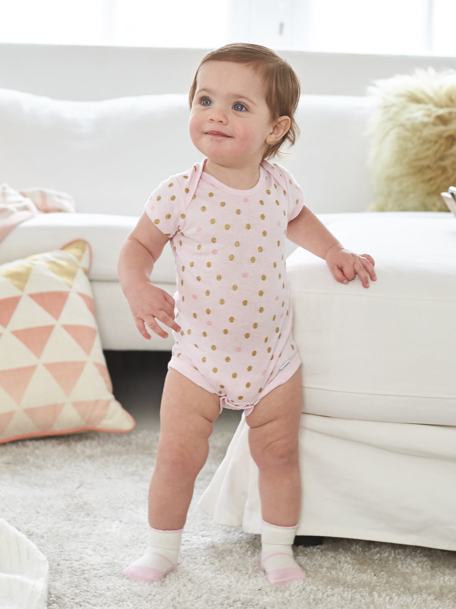 Assorted Short Sleeve Onesies Bodysuits 5pk Baby Girls