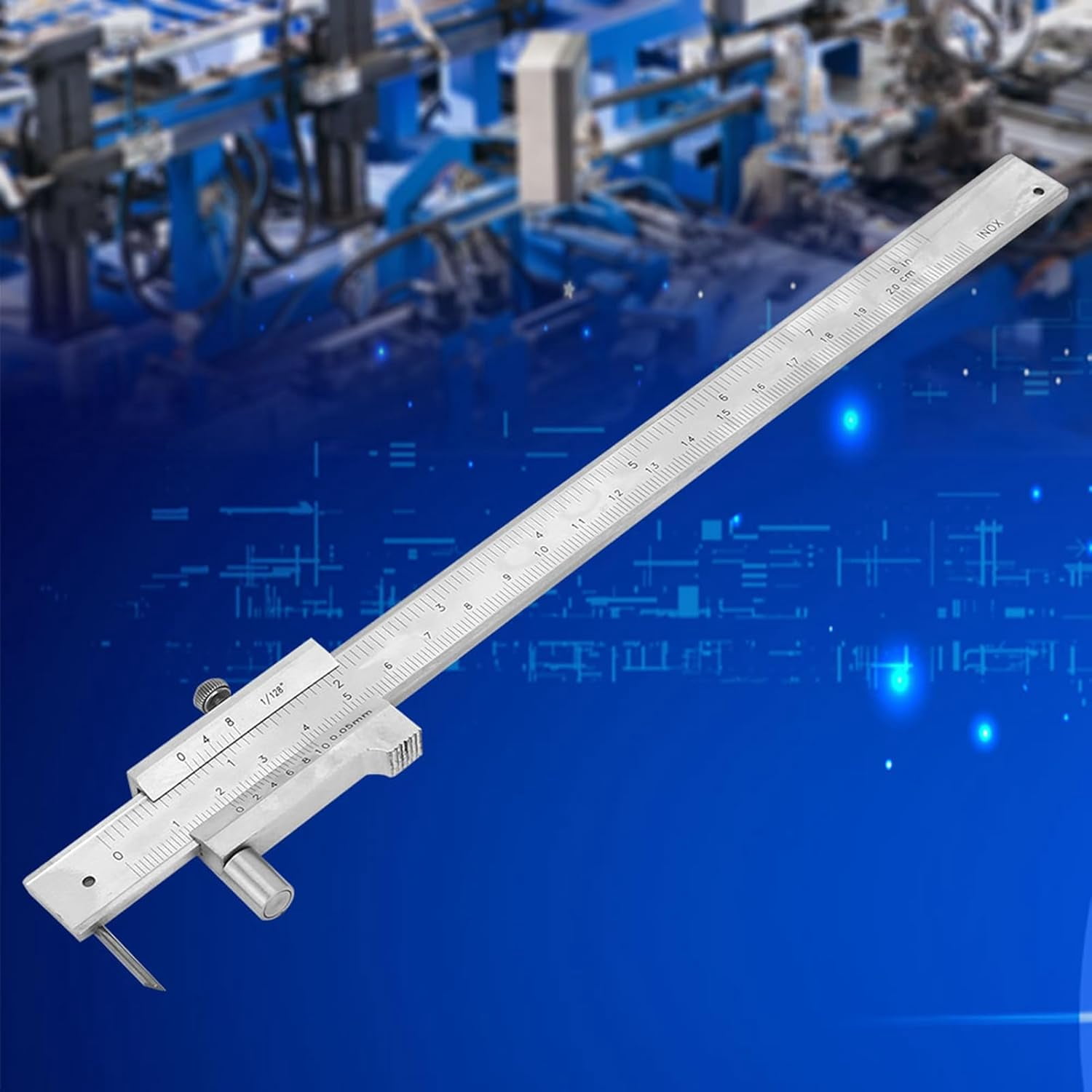 ABCISI Metal Scriber Calipers, 200mm 8in Marking Gauge Calipers, Carbide Scribe Caliper for Scribing Iron, Steel, Wood and Other Materials, Stainless Steel Vernier Calipers, Marking Tool